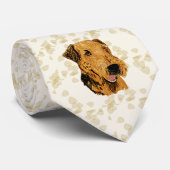 Airedale-Terrier ~ TAN-Blätter-Entwurf Krawatte (Gerollt)