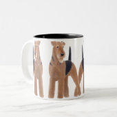 Airedale-Terrier-Tasse Zweifarbige Tasse (Vorderseite Links)