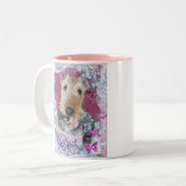 Airedale-Terrier-Tasse Zweifarbige Tasse (Vorderseite Links)