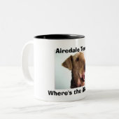 Airedale-Terrier-Tasse Zweifarbige Tasse (Vorderseite Links)
