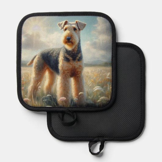 Airedale Terrier Topflappen (Vorderseite/Rückseite)