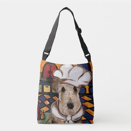 AIREDALE TERRIER TRAGETASCHEN MIT LANGEN TRÄGERN (Vorderseite)