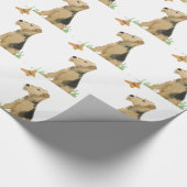 Airedale Terrier u. Schmetterling Geschenkpapier (Ecke)