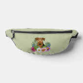 Airedale Terrier und farbenfrohe Sommer Blume Grün Bauchtasche (Ablage )