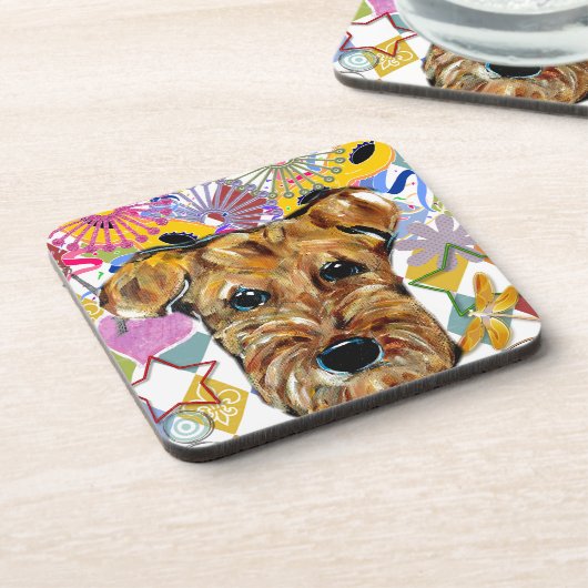 AIREDALE TERRIER UNTERSETZER (Linke Seite)