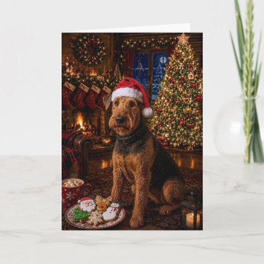 Airedale Terrier Urlaub Feiertagskarte (Vorderseite)
