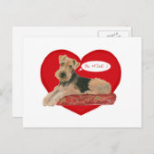 Airedale Terrier Valentine Feiertagspostkarte (Vorne/Hinten)