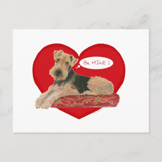 Airedale Terrier Valentine Feiertagspostkarte (Vorderseite)