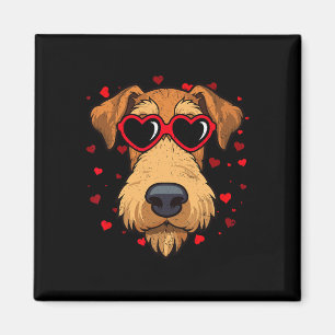 Airedale Terrier Valentine Niedliches Herz Magnet