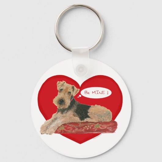 Airedale Terrier Valentine Schlüsselanhänger (Vorderseite)