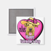 Airedale Terrier Valentines Magnet (Vorderseite/Rückseite)