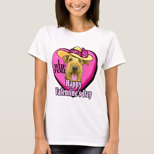 Airedale Terrier Valentines T-Shirt (Vorderseite)