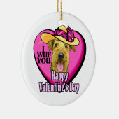 Airedale Terrier Valentinstag Keramikornament (Rechts)