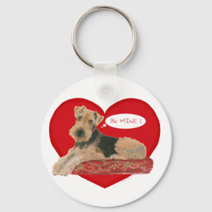 Airedale Terrier Valentinstag Schlüsselanhänger