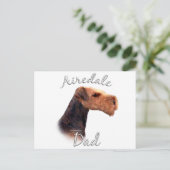 Airedale Terrier Vater 2 Postkarte (Stehend Vorderseite)