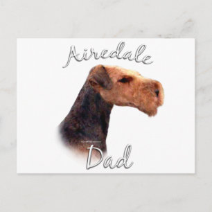 Airedale Terrier Vater 2 Postkarte