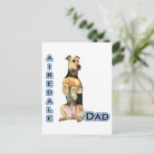 Airedale Terrier Vater 4 Postkarte (Stehend Vorderseite)