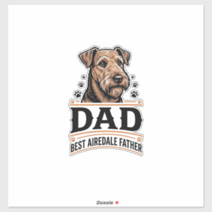 Airedale Terrier Vater Vintage Hund Vater Shirt_1 Aufkleber