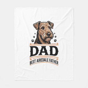 Airedale Terrier Vater Vintage Hund Vater Shirt_1 Fleecedecke
