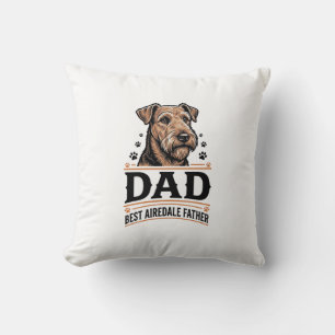 Airedale Terrier Vater Vintage Hund Vater Shirt_1 Kissen