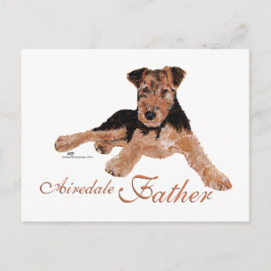Airedale Terrier Vatertag Postkarte