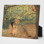 Airedale Terrier Vogelbeobachtung Fotoplatte (Seite)