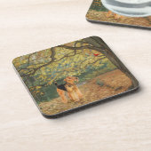 Airedale Terrier Vogelbeobachtung Getränkeuntersetzer (Linke Seite)