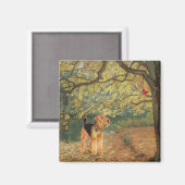 Airedale Terrier Vogelbeobachtung Magnet (Vorderseite/Rückseite)