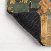 Airedale Terrier Vogelbeobachtung Mousepad (Ecke)