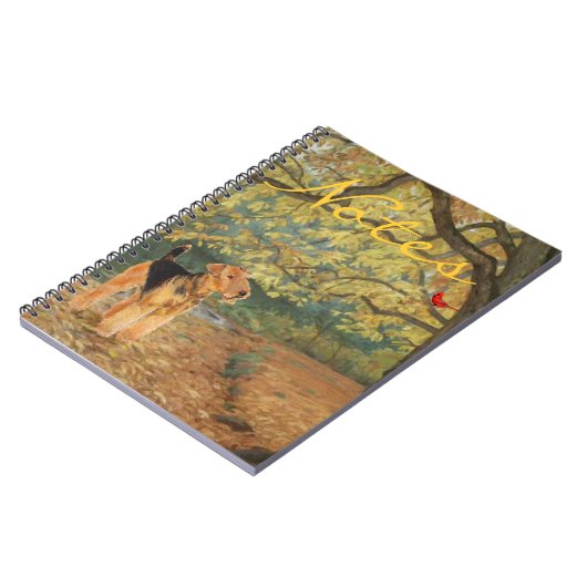 Airedale Terrier Vogelbeobachtung Notizblock (Linke Seite)