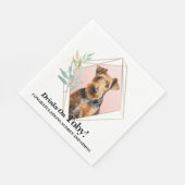 Airedale Terrier Wedding Napkins mit Hunden Foto Serviette (Ecke)