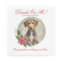 Airedale Terrier Wedding Napkins mit Hunden Foto