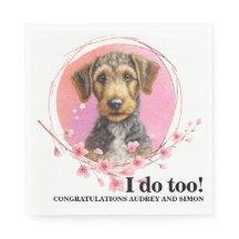 Airedale Terrier Wedding Napkins mit Hunden Foto