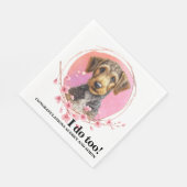 Airedale Terrier Wedding Napkins mit Hunden Foto Serviette (Ecke)
