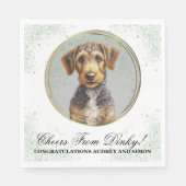 Airedale Terrier Wedding Napkins mit Hunden Foto Serviette (Vorderseite)