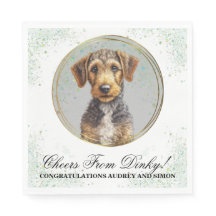 Airedale Terrier Wedding Napkins mit Hunden Foto