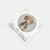 Airedale Terrier Wedding Napkins mit Hunden Foto Serviette (Ecke)