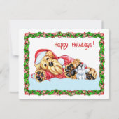 Airedale Terrier Weihnachten Gewartet für Santa Einladung (Vorderseite)