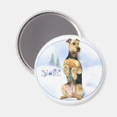 Airedale Terrier Weihnachten Magnet (Vorderseite/Rückseite)