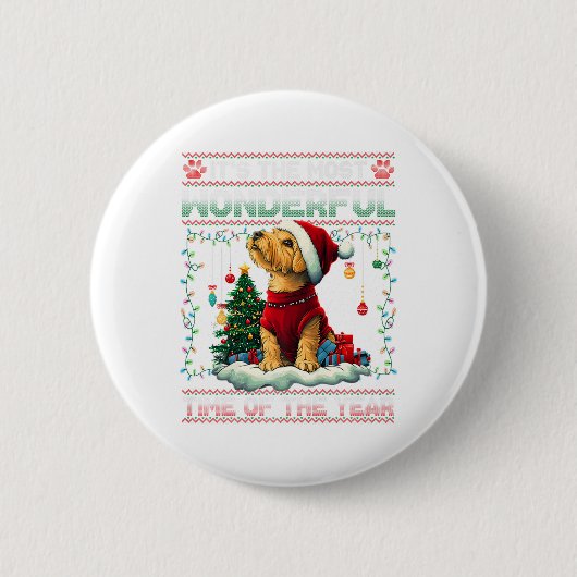 Airedale Terrier Weihnachtsbaum Dekorationen Dog L Button (Vorderseite)