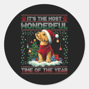 Airedale Terrier Weihnachtsbaum Dekorationen Dog L Runder Aufkleber