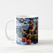 Airedale Terrier Weihnachtsboot Urlaub Kaffeetasse (Links)