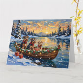 Airedale Terrier Weihnachtsboot Urlaub Karte (Gelbe Blume)