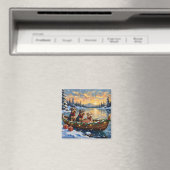 Airedale Terrier Weihnachtsboot Urlaub Magnet (In Situ (Geschirrspüler))