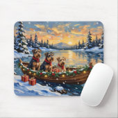 Airedale Terrier Weihnachtsboot Urlaub Mousepad (Mit Mouse)