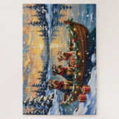 Airedale Terrier Weihnachtsboot Urlaub Puzzle (Vertikal)