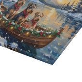 Airedale Terrier Weihnachtsboot Urlaub Schneidebrett (Ecke)
