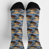 Airedale Terrier Weihnachtsboot Urlaub Socken (Oben)
