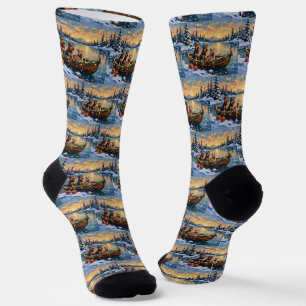Airedale Terrier Weihnachtsboot Urlaub Socken