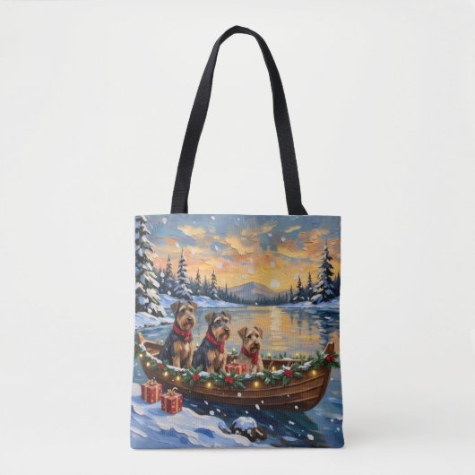 Airedale Terrier Weihnachtsboot Urlaub Tasche (Vorderseite)